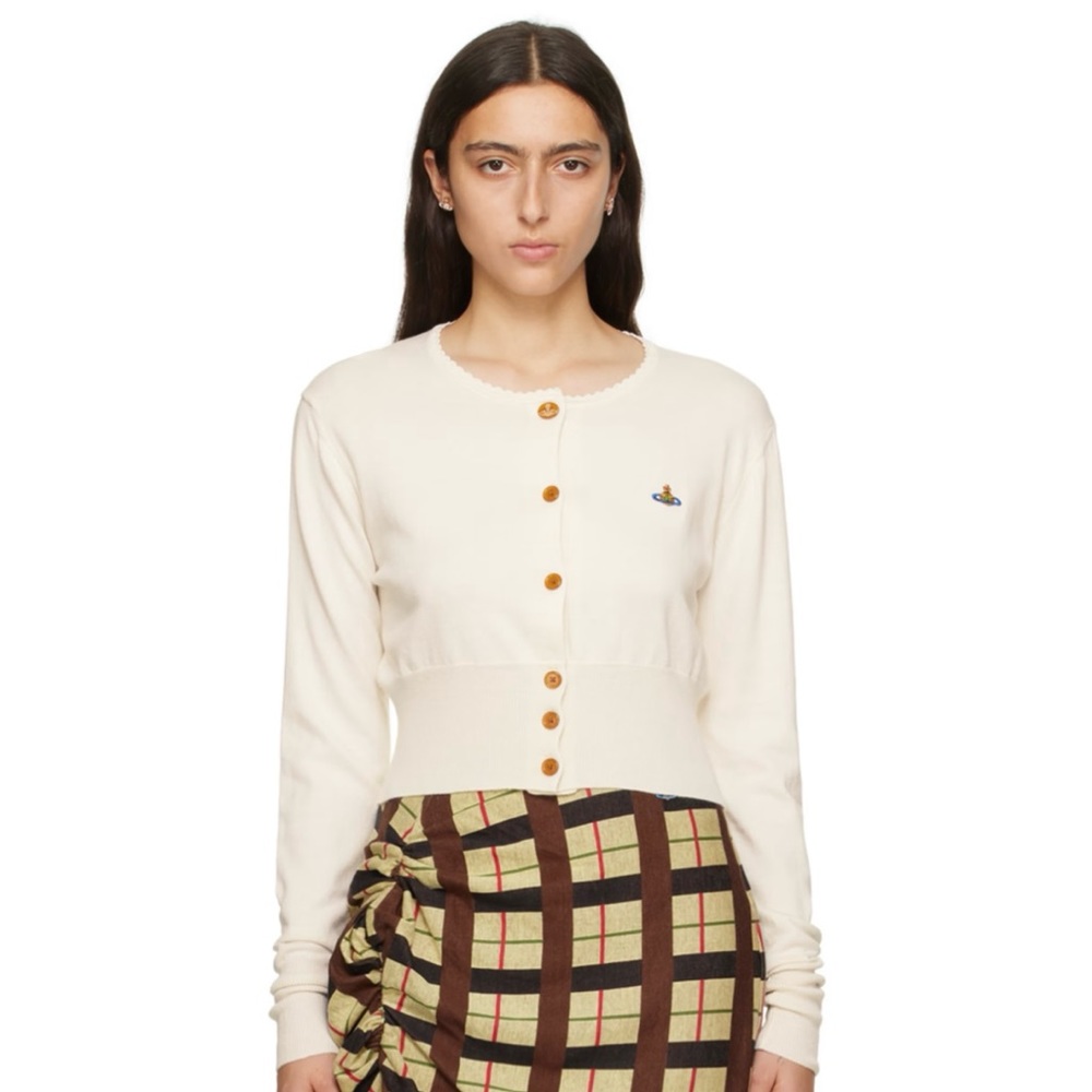 Vivienne Westwood Cream Cardigan with Gold Buttons